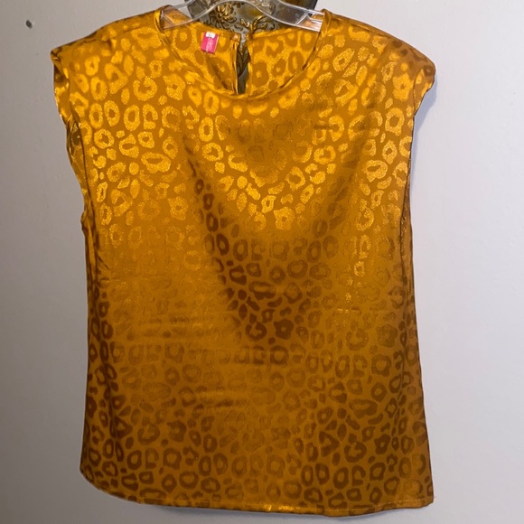 Gold leopard print top - Picture 1 of 2